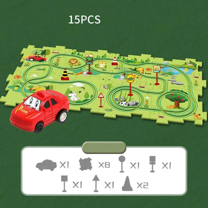 PuzzleTrack - Lernpuzzle-Rennbahn mit Elektrofahrzeugen