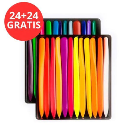 Rainbow Colors - Wasserfeste Bio-Wachsmalkreiden (48 Farben)