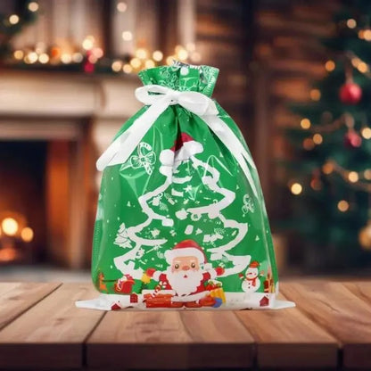 ChristmasBag - Weihnachtliche Geschenkbeutel mit Schleifen [5er-Set]