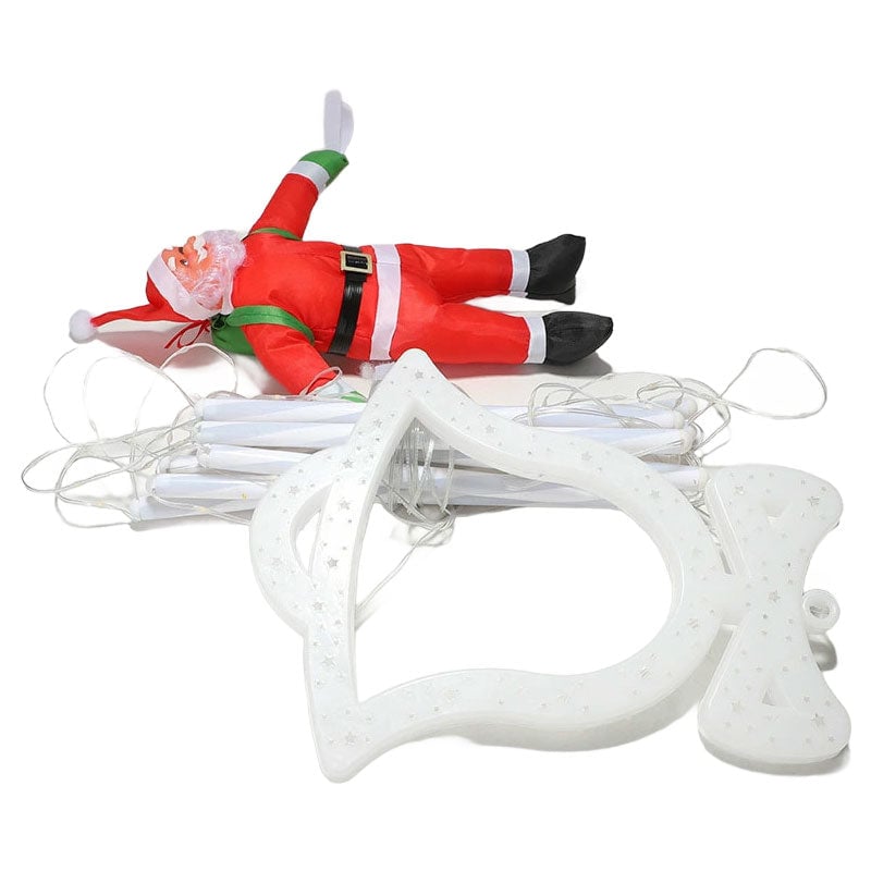 SantaLadder - Kletternder Weihnachtsmann mit LED-Lichterkette – Festliche Deko für Ihr Zuhause