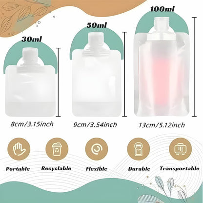 TravelPouche - 5-teiliges Reise-Set für Lotionen – Leicht & Auslaufsicher