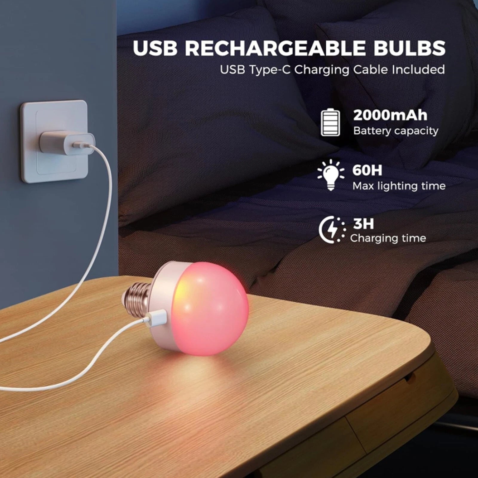 BatteryBulb - Wiederaufladbare LED-Lampe [E27]