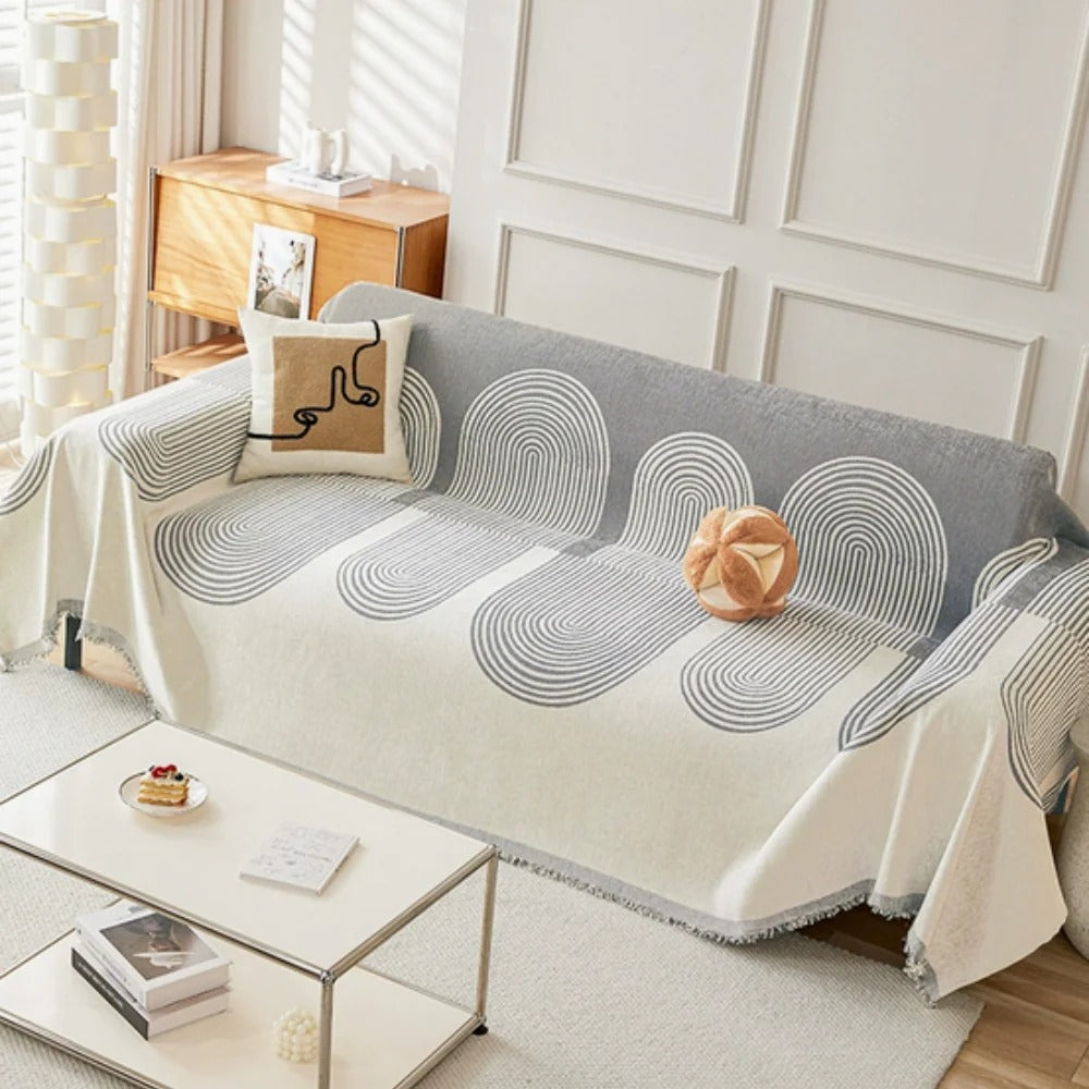 Gemütliche, beidseitig verwendbare Chenille-Sofadecke