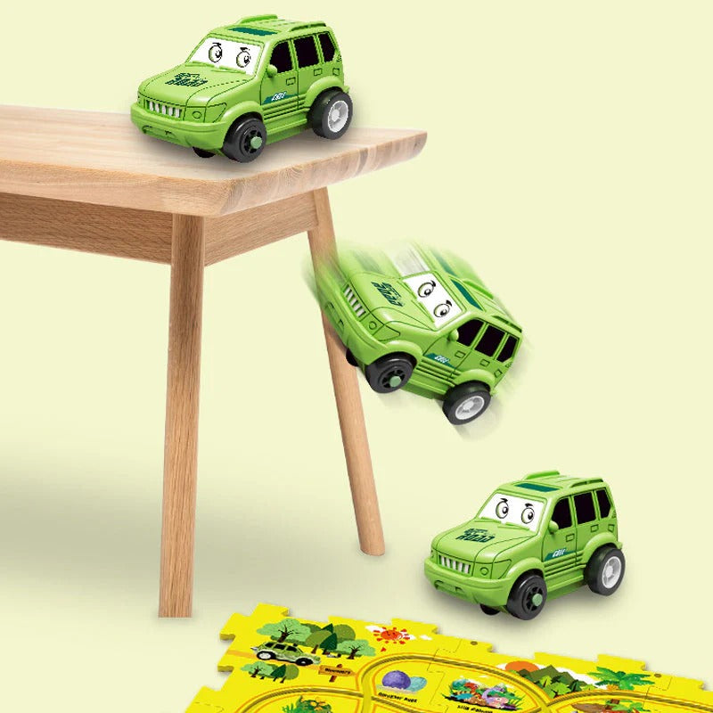 PuzzleTrack - Lernpuzzle-Rennbahn mit Elektrofahrzeugen