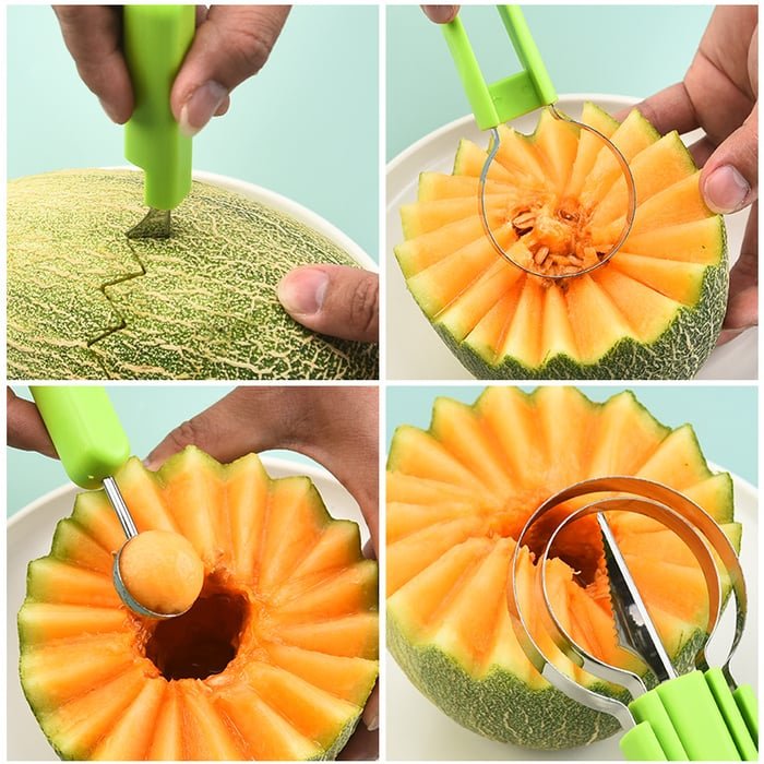 FruitArt - 3 - in - 1 - Fruchtmesser zum Herstellen jeder gewünschten Form - Frest