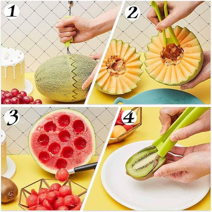 FruitArt - 3 - in - 1 - Fruchtmesser zum Herstellen jeder gewünschten Form - Frest