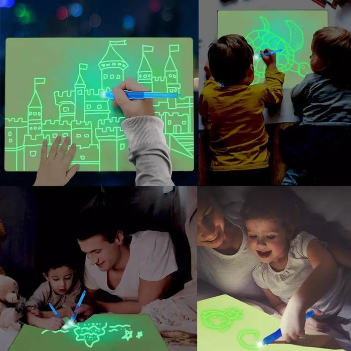 GlowDrawing - Magic LED Light Drawing Pad - Setzen Sie die Kreativität von Kindern frei! - Frest