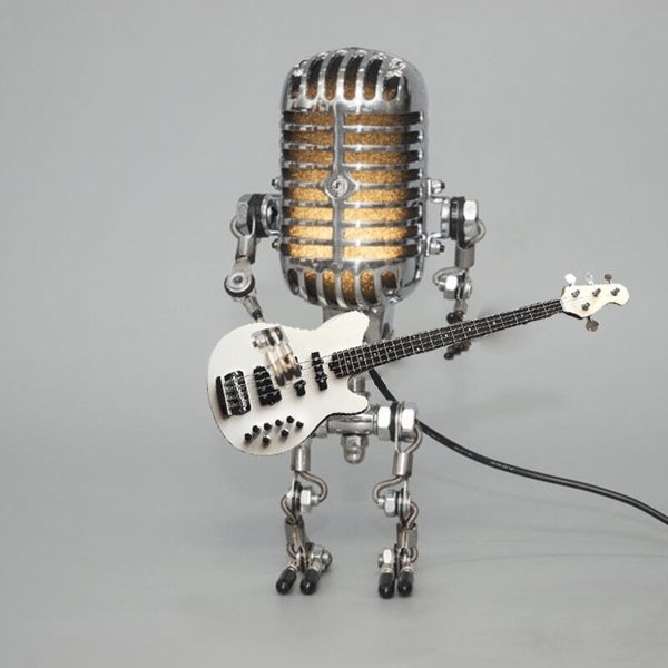 MicGuitarLamp - Vintage Mikrofon Roboter Schreibtischlampe - Frest