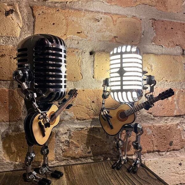 MicGuitarLamp - Vintage Mikrofon Roboter Schreibtischlampe - Frest