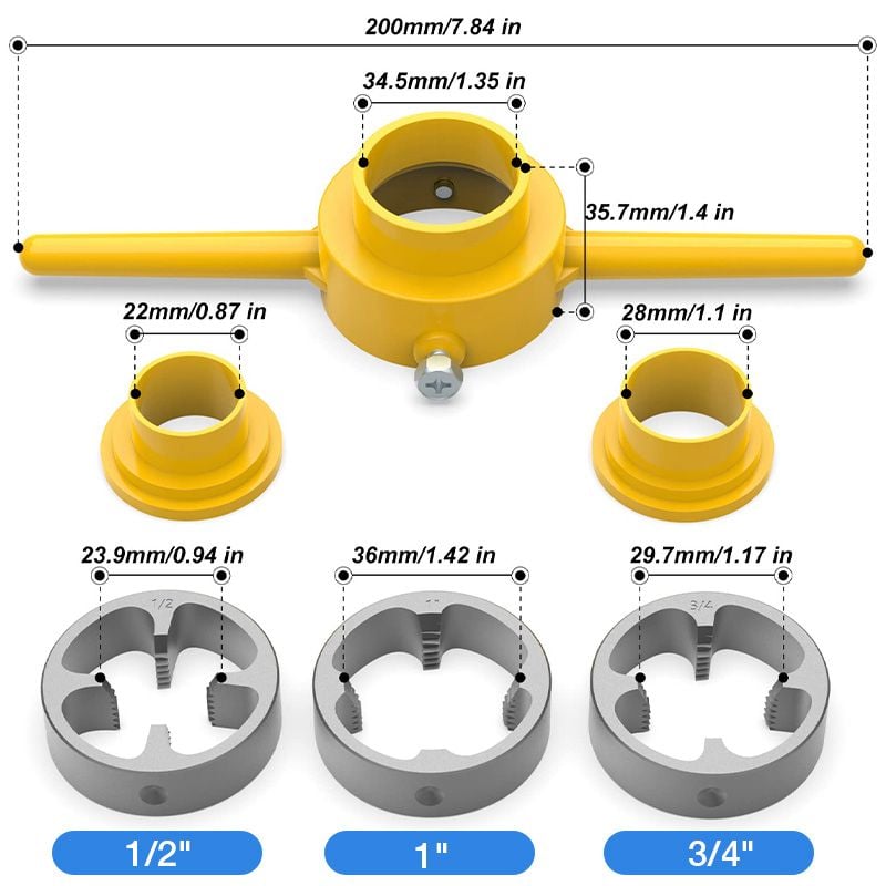 PlasticThreadr - Kunststoff - Rohrgewinde - Kit - Frest