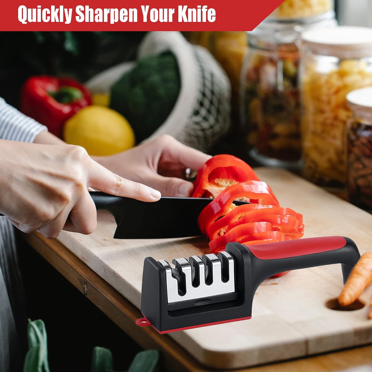SharprKnives - Professioneller 3-Stufen-Messerschärfer + Scherenschärfer - Frest