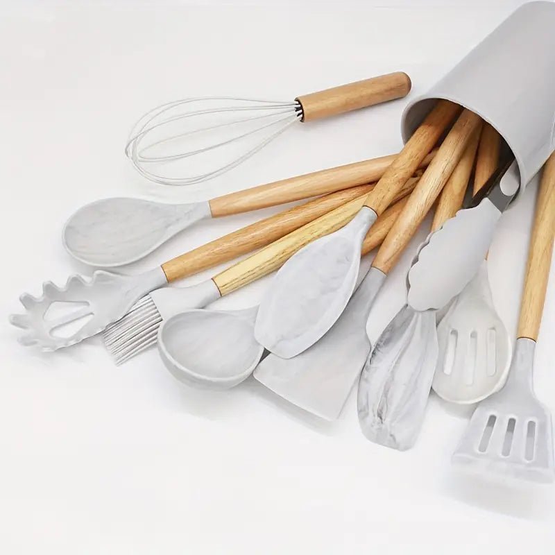 SiluconeKitchenware - 12 - teiliges Set hitzebeständiges Silikon - Kochgeschirr - Frest