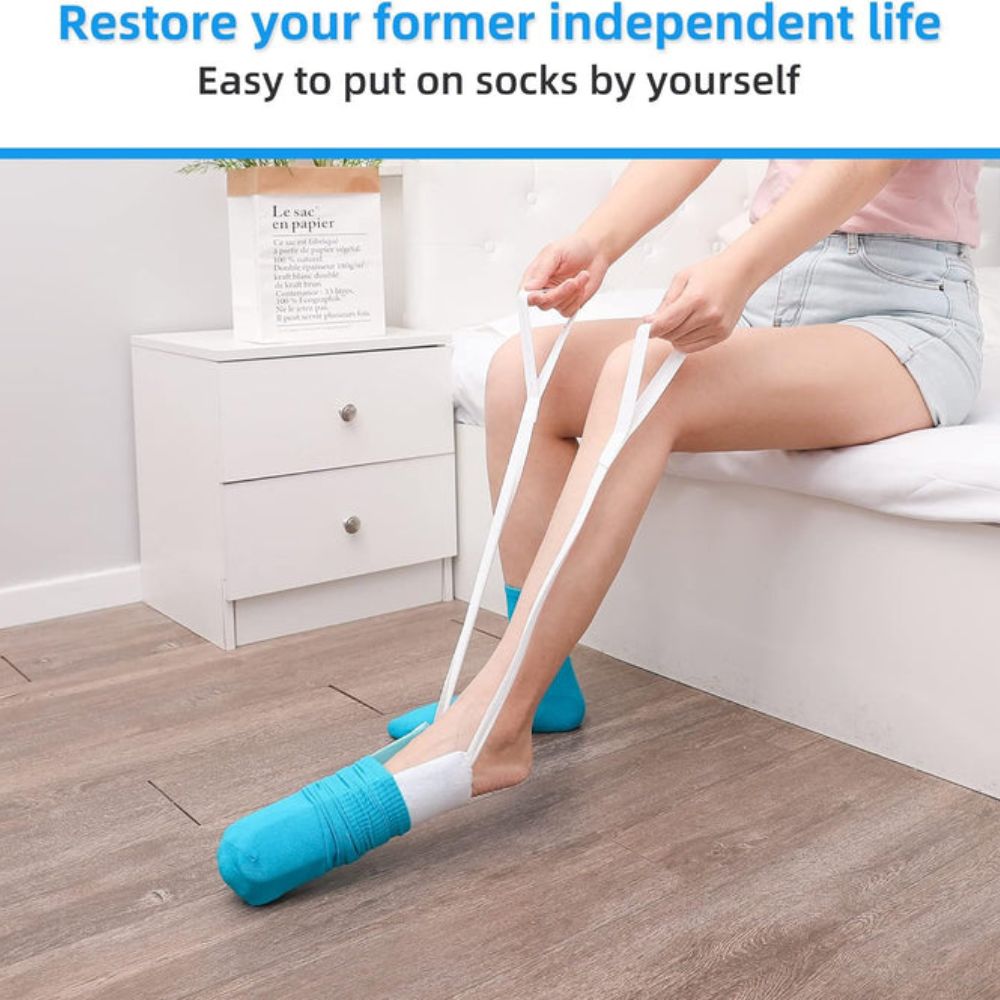 SockPuller - Sich die Socken selbst anziehen, wenn das Bücken im Moment nicht möglich ist! - Frest