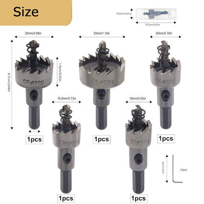 SuperDrill - Bohrer-Lochsatz für Metall (5 Stück) - Frest